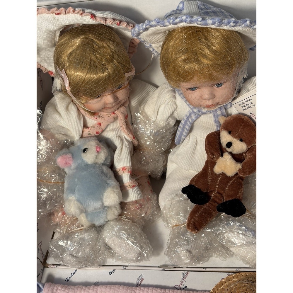 Duck House Heirloom Dolls 961/5000 Numbered Boy & Girl Set Becca & Blake NIB - Picture 12 of 16